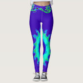 Lässiges türkisfarbenes Aqua-Korallendesign aquama Leggings (Vorderseite)