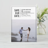 Lässiges Typografie-Rahmen-Save the Date-Foto Save The Date (Stehend Vorderseite)