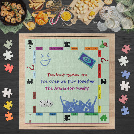 Lässiges und lustiges Familienbrettspiel-Rätsel Puzzle