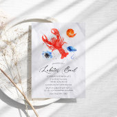 Lässiges Watercolor Hummer Boil Party Einladung