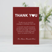 Lässiges weiße Skript Dankeschön Nachricht Hinweis Karte (Stehend Vorderseite)