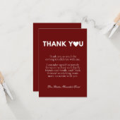 Lässiges weiße Skript Dankeschön Nachricht Hinweis Karte (Vorderseite/Rückseite Beispiel)
