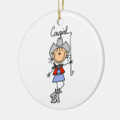 Lasso Cowgirl T - Shirt und Geschenke Keramik Ornament (Links)