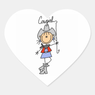 Lasso-Cowgirl-T-Shirts und Geschenke Herz-Aufkleber