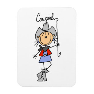 Lasso-Cowgirl-T-Shirts und Geschenke Magnet