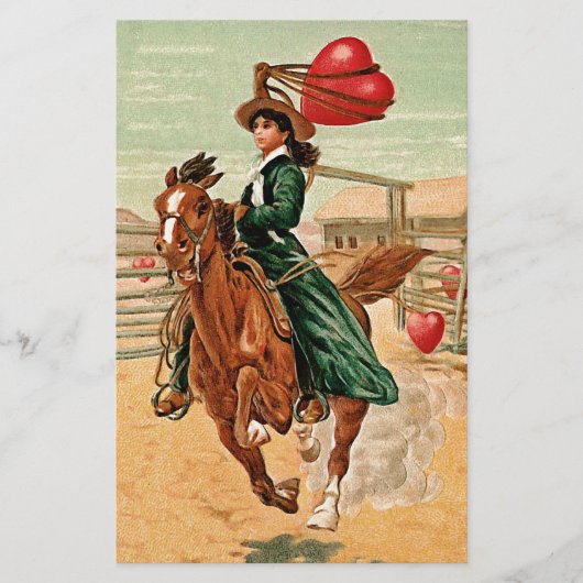 Lasso mein Herz Vintag Valentine Briefpapier (Vorderseite)