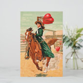 Lasso mein Herz Vintag Valentine Briefpapier (Stehend Vorderseite)