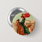 Lasso mein Herz Vintag Valentine Button (Vorne & Hinten)