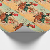 Lasso mein Herz Vintag Valentine Geschenkpapier (Ecke)