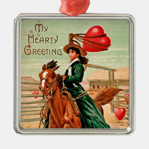Lasso mein Herz Vintag Valentine Silbernes Ornament