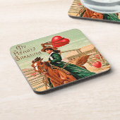 Lasso mein Herz Vintag Valentine Untersetzer (Linke Seite)