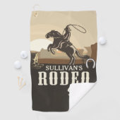 Lasso Roping Roundup ADD NAME Western Rodeo Show Golfhandtuch (Insitu)
