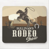 Lasso Roping Roundup ADD NAME Western Rodeo Show Mousepad (Vorne)