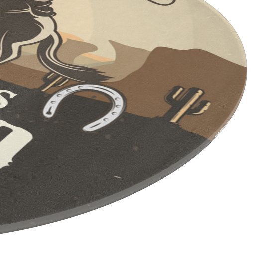 Lasso Roping Roundup ADD NAME Western Rodeo Show Schneidebrett (Ecke)