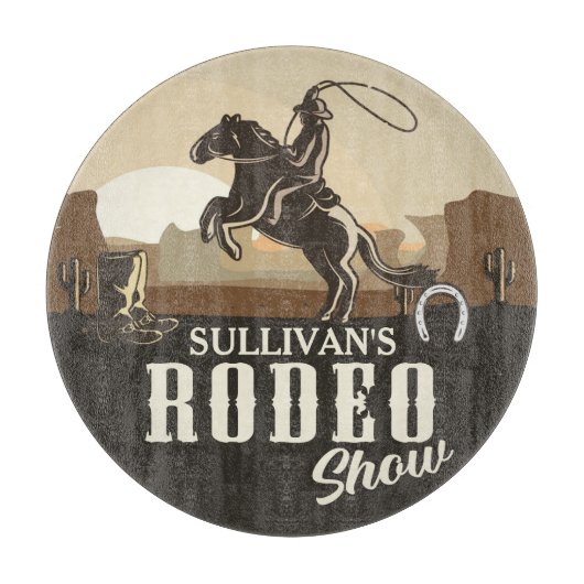 Lasso Roping Roundup ADD NAME Western Rodeo Show Schneidebrett (Vorderseite)