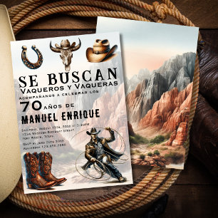 Lasso Vaquero Spanischer Western Cowboy 70. Geburt Einladung