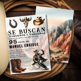 Lasso Vaquero Spanischer Western Cowboy 95. Geburt Einladung