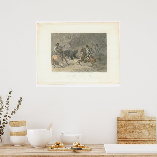 Lassoing a Bear (1178A) Poster (Küche)