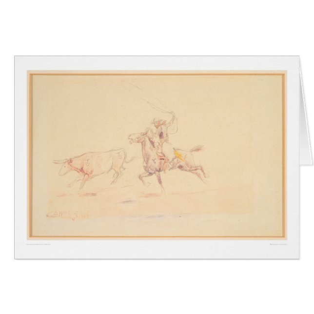 Lassoing der Ochse 1905 (1418A) (Vorderseite (Horizontal))