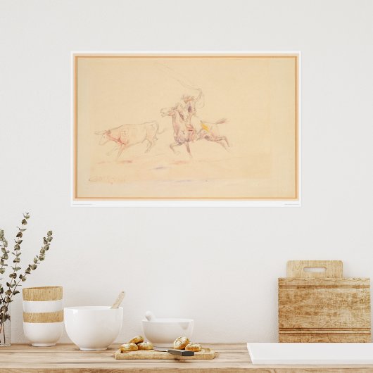 Lassoing the Steer 1905 (1418A) Poster (Küche)