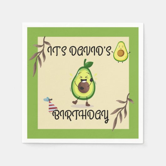 "Lass's Avo-Celebrate! Birthday Bash" Napkin Serviette (Vorderseite)