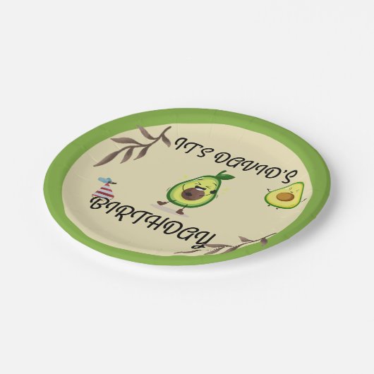"Lass's Avo-Celebrate! Birthday Bash" Plate Pappteller (Schrägansicht)