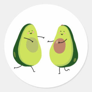 LASS'S AVOCUDLE, AVOCADO DESIGN RUNDER AUFKLEBER
