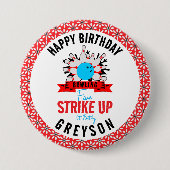 Lass's Bowl! Fun Kids 5th Birthday Party Bowling Button (Vorderseite)