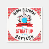 Lass's Bowl! Fun Kids 5th Birthday Party Bowling Serviette (Vorderseite)