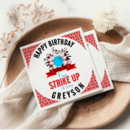 Lass's Bowl! Fun Kids 5th Birthday Party Bowling Serviette