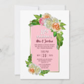 Lass's Celebrate Pink Rose Blumenbedeckung Einladung (Vorderseite)