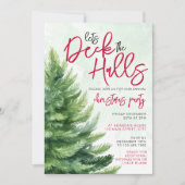 Lass's Deck the Halls Weihnachts-Party Wasserfarbe Einladung (Vorderseite)