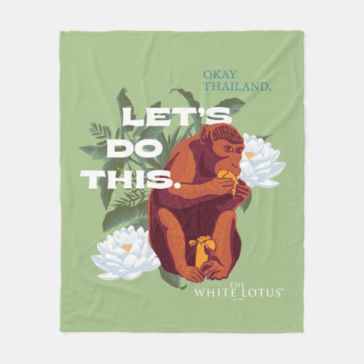 "Lass's Do This"-Affe - Der weiße Lotus Fleecedecke (Vorderseite)