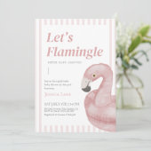 Lass's Flamingle Baby Shower Einladung (Stehend Vorderseite)
