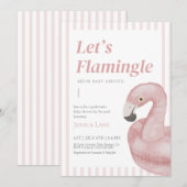 Lass's Flamingle Baby Shower Einladung (Vorne/Hinten)