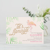 LASS'S FLAMINGLE BABY SHOWER FLAMINGO EINLADUNG (Stehend Vorderseite)