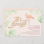 LASS'S FLAMINGLE BABY SHOWER FLAMINGO EINLADUNG (Vorne/Hinten)