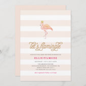 LASS'S FLAMINGLE BABY SHOWER FLAMINGO EINLADUNG (Vorne/Hinten)
