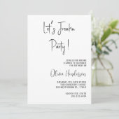 Lass's Freakin Party Textnachricht Einfache Geburt Einladung (Stehend Vorderseite)