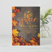 Lass's Gather for Erntedank Dinner | Herbstlaub Einladung (Stehend Vorderseite)