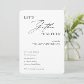 Lass's Gather Together Minimalistischer Erntedank Einladung (Stehend Vorderseite)