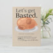 Lass's Get Basted Erntedank Dinner Einladung (Stehend Vorderseite)
