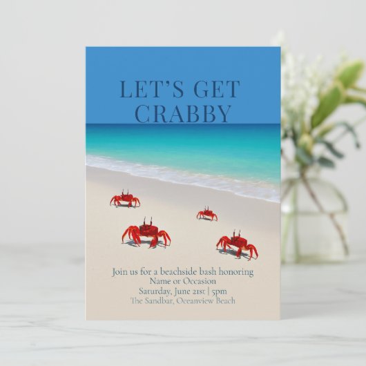 Lass's Get Crabby - Custom Invite | Ankündigung (Stehend Vorderseite)
