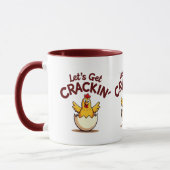 Lass's Get Crackin's Funny Chicken Farm Pun Tasse (Links)