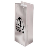 Lass's Get Elfed up Wine Gift Bag Geschenktüte Für Weinflaschen (Vorderseite Schrägansicht)