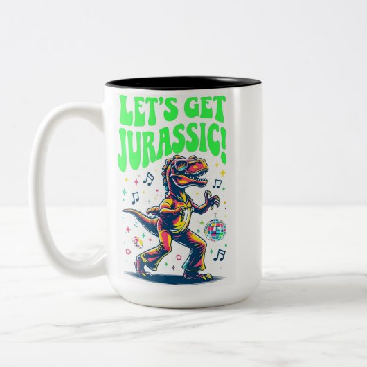 Lass's Get Jurassic! Zweifarbige Tasse (Links)
