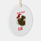 Lass's Get Lit Christmas Sloth Keramik Ornament (Rechts)