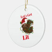 Lass's Get Lit Christmas Sloth Keramik Ornament (Links)