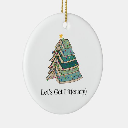 Lass's Get Lit(erary) Holiday Keramik Ornament (Rechts)
