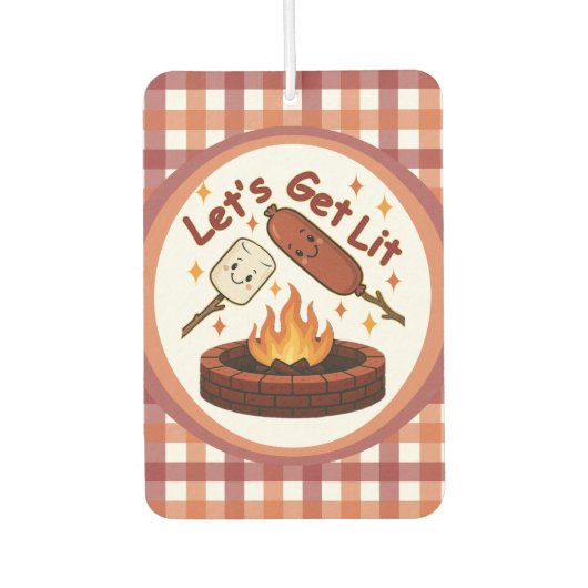 Lass's Get Lit Firepit - Niedlicher Marshmallow &  Autolufterfrischer (Vorderseite)